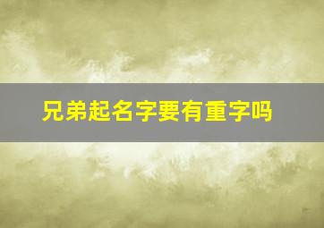 兄弟起名字要有重字吗