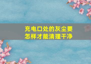 充电口处的灰尘要怎样才能清理干净