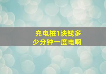 充电桩1块钱多少分钟一度电啊