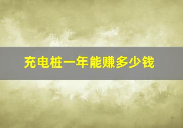 充电桩一年能赚多少钱