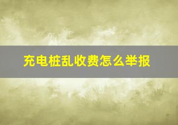 充电桩乱收费怎么举报