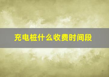 充电桩什么收费时间段