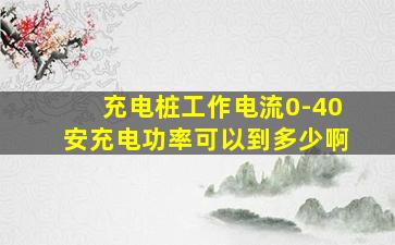 充电桩工作电流0-40安充电功率可以到多少啊