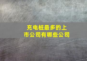 充电桩最多的上市公司有哪些公司