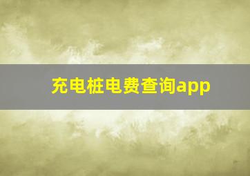 充电桩电费查询app