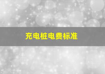 充电桩电费标准