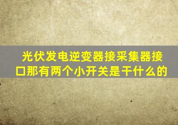 光伏发电逆变器接采集器接口那有两个小开关是干什么的