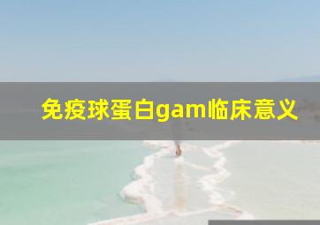 免疫球蛋白gam临床意义