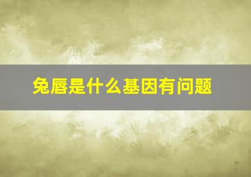 兔唇是什么基因有问题