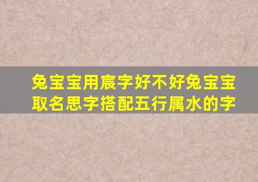 兔宝宝用宸字好不好兔宝宝取名思字搭配五行属水的字