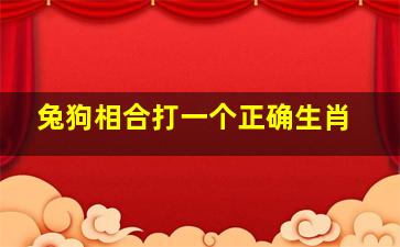 兔狗相合打一个正确生肖