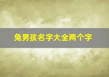 兔男孩名字大全两个字