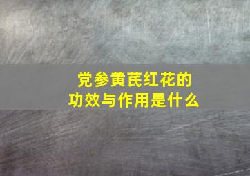 党参黄芪红花的功效与作用是什么