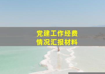 党建工作经费情况汇报材料