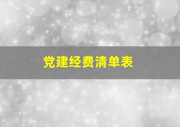 党建经费清单表