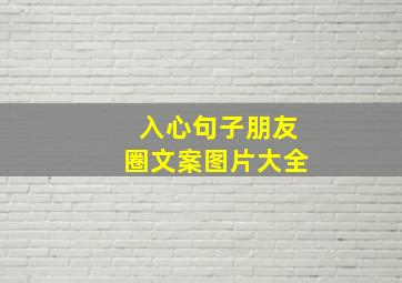 入心句子朋友圈文案图片大全