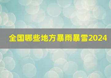 全国哪些地方暴雨暴雪2024