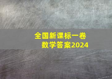 全国新课标一卷数学答案2024