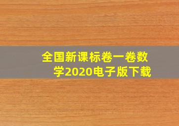 全国新课标卷一卷数学2020电子版下载