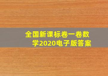 全国新课标卷一卷数学2020电子版答案