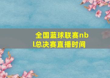 全国蓝球联赛nbl总决赛直播时间