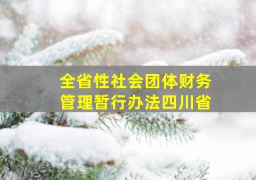 全省性社会团体财务管理暂行办法四川省