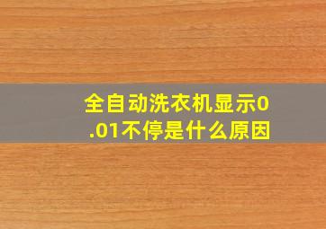 全自动洗衣机显示0.01不停是什么原因