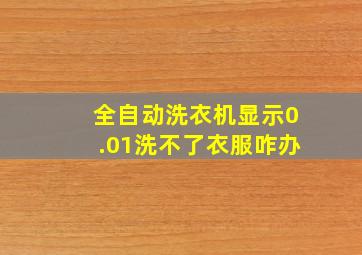 全自动洗衣机显示0.01洗不了衣服咋办