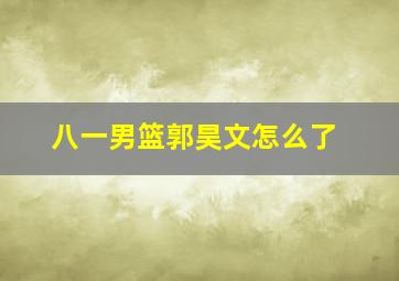 八一男篮郭昊文怎么了