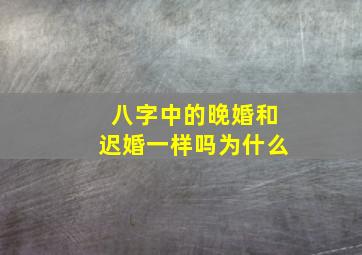 八字中的晚婚和迟婚一样吗为什么