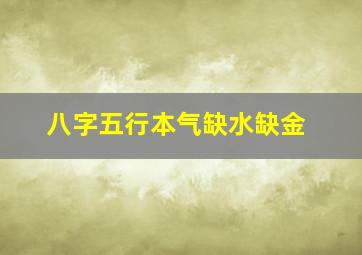 八字五行本气缺水缺金