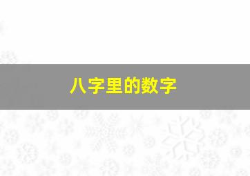 八字里的数字