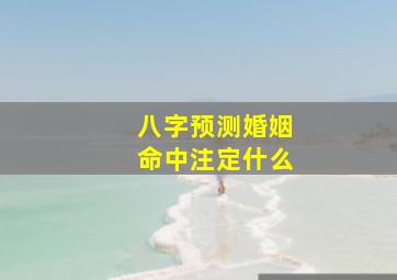 八字预测婚姻命中注定什么