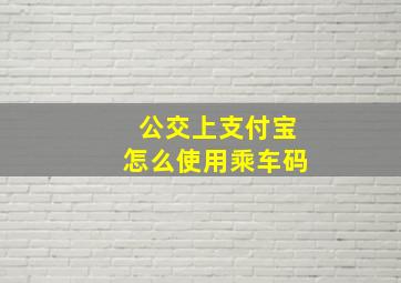 公交上支付宝怎么使用乘车码