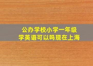 公办学校小学一年级学英语可以吗现在上海