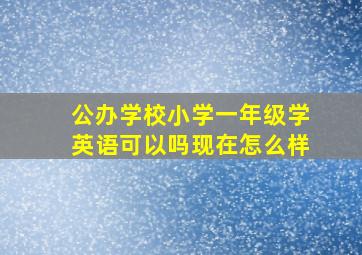 公办学校小学一年级学英语可以吗现在怎么样