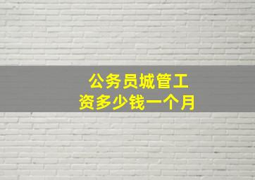 公务员城管工资多少钱一个月