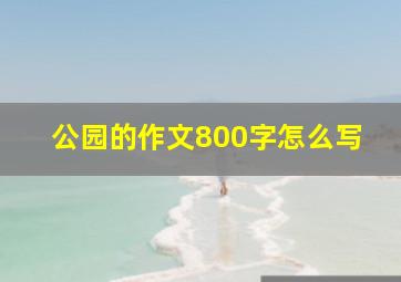 公园的作文800字怎么写