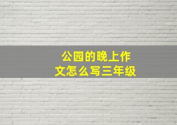 公园的晚上作文怎么写三年级