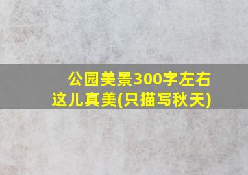 公园美景300字左右这儿真美(只描写秋天)