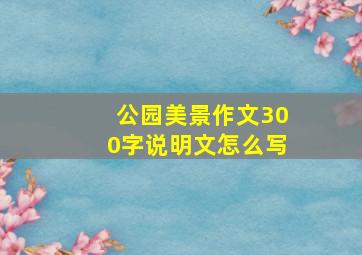 公园美景作文300字说明文怎么写