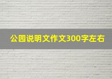 公园说明文作文300字左右