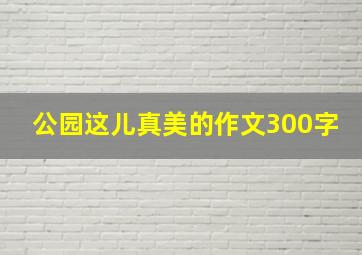 公园这儿真美的作文300字