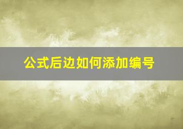 公式后边如何添加编号