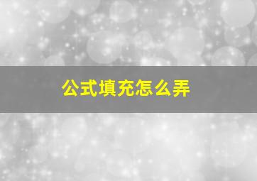 公式填充怎么弄