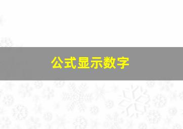 公式显示数字