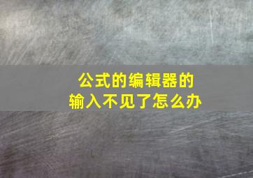 公式的编辑器的输入不见了怎么办