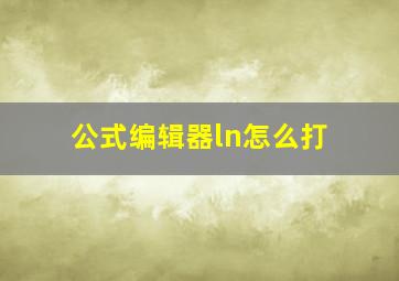 公式编辑器ln怎么打