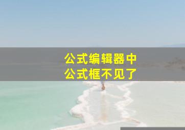 公式编辑器中公式框不见了