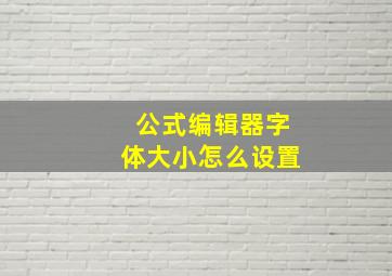 公式编辑器字体大小怎么设置